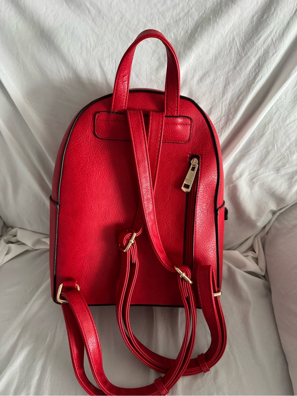 Stylish Red Tassel Mini Backpack - Picture 2 of 4